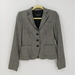 Club Monaco Black & White Hounds Tooth Plaid Classic 3 Pocket Blazer Size 2